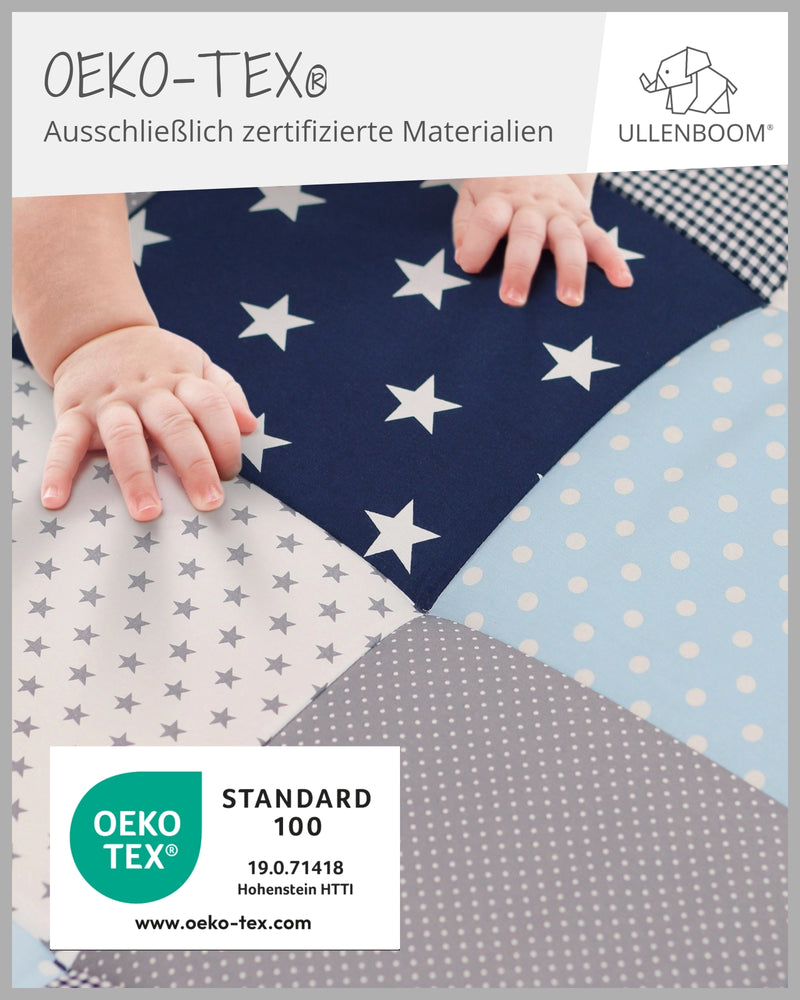 Krabbeldecke BLAU HELLBLAU GRAU-ULLENBOOM Baby