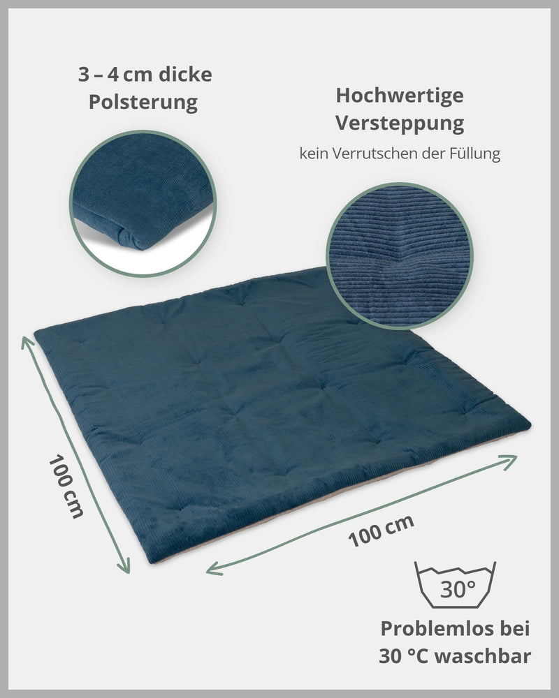 Krabbeldecke CORD PETROL-ULLENBOOM Baby