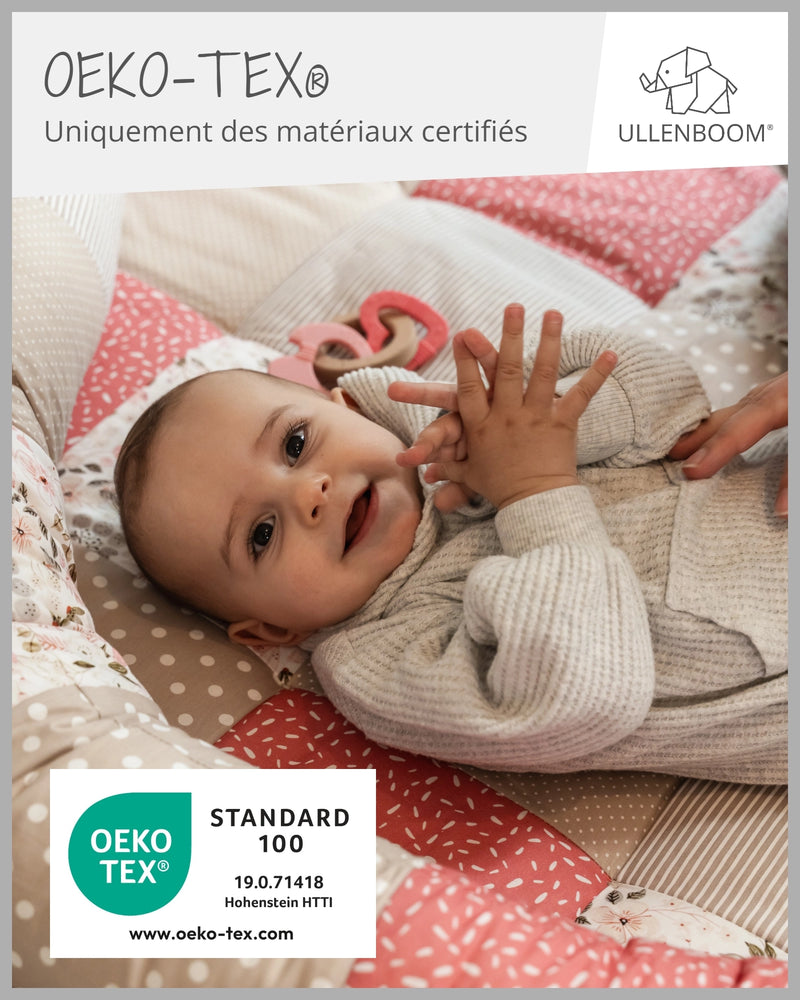 Personalisierbare Krabbeldecke ROSA BLÜTEN-ULLENBOOM Baby