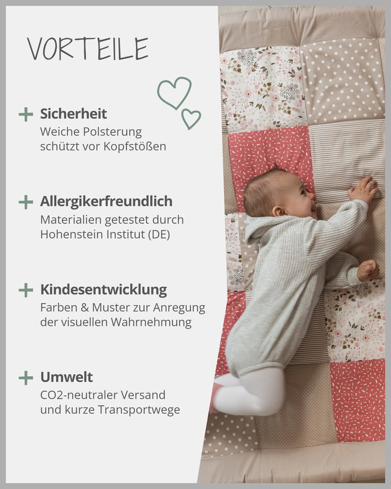 Krabbeldecke ROSA BLÜTEN-ULLENBOOM Baby