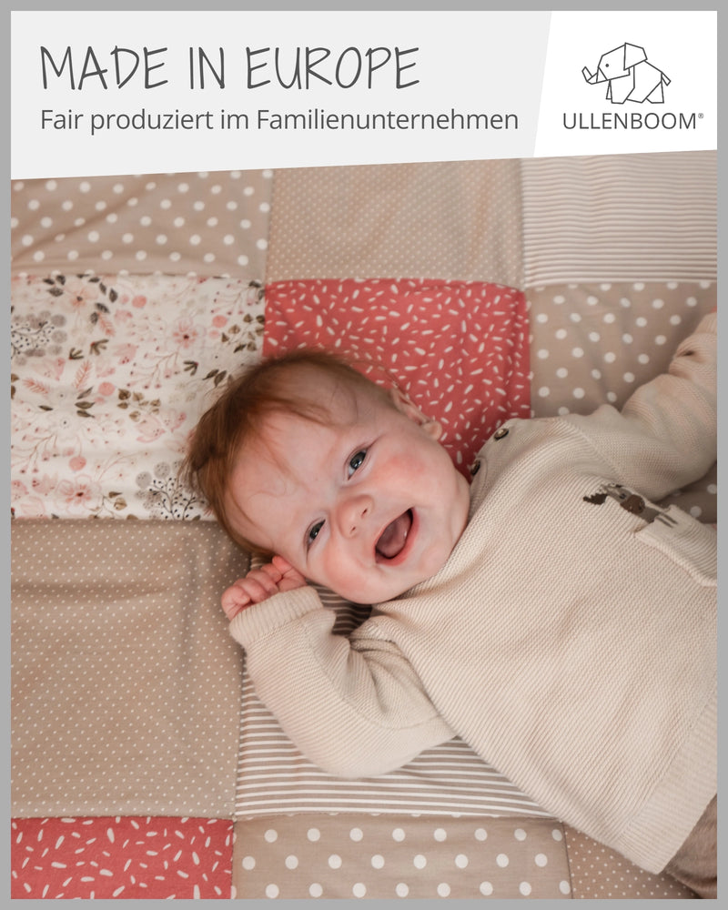 Personalisierbare Krabbeldecke ROSA BLÜTEN-ULLENBOOM Baby
