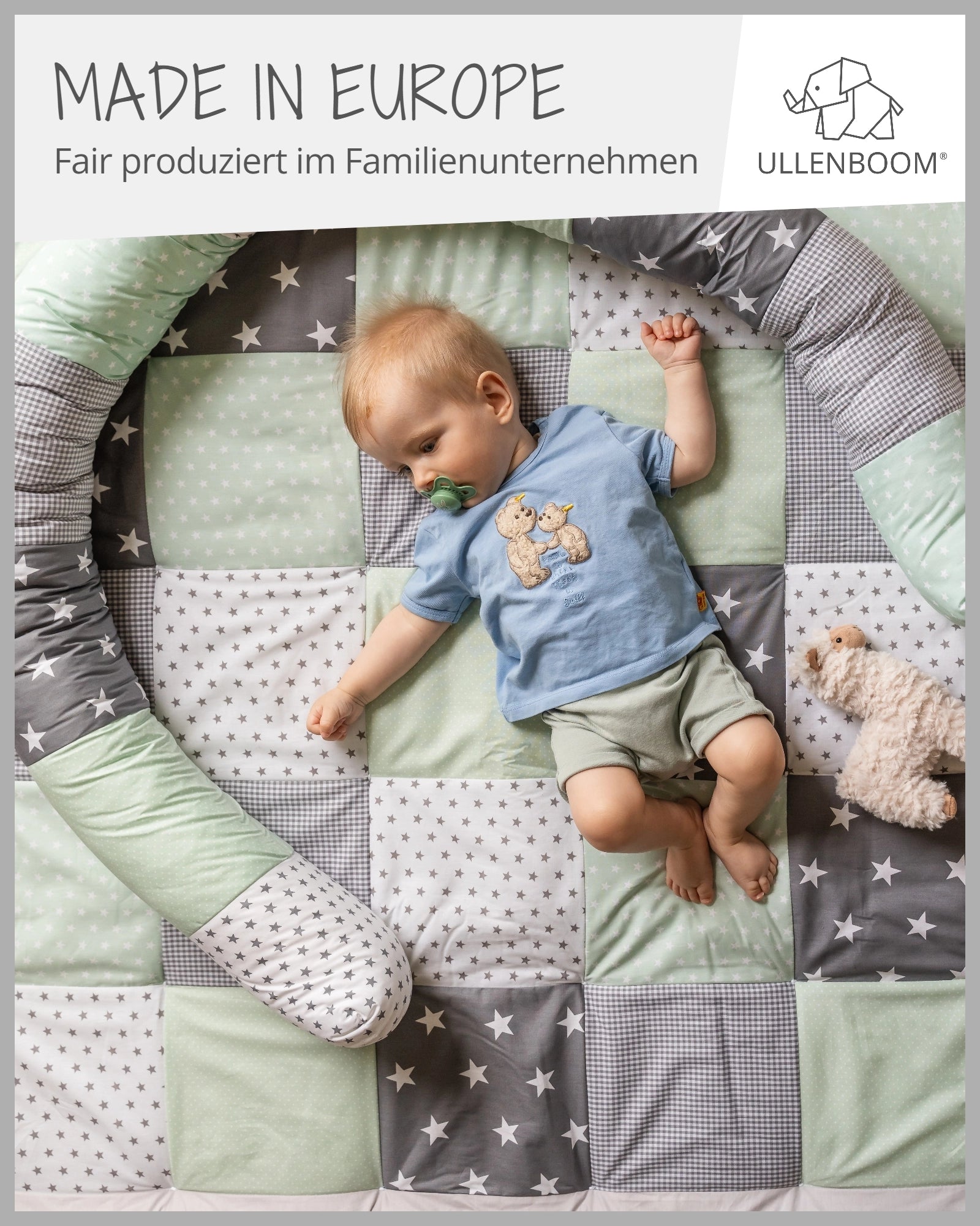 Krabbeldecke MINT GRAU