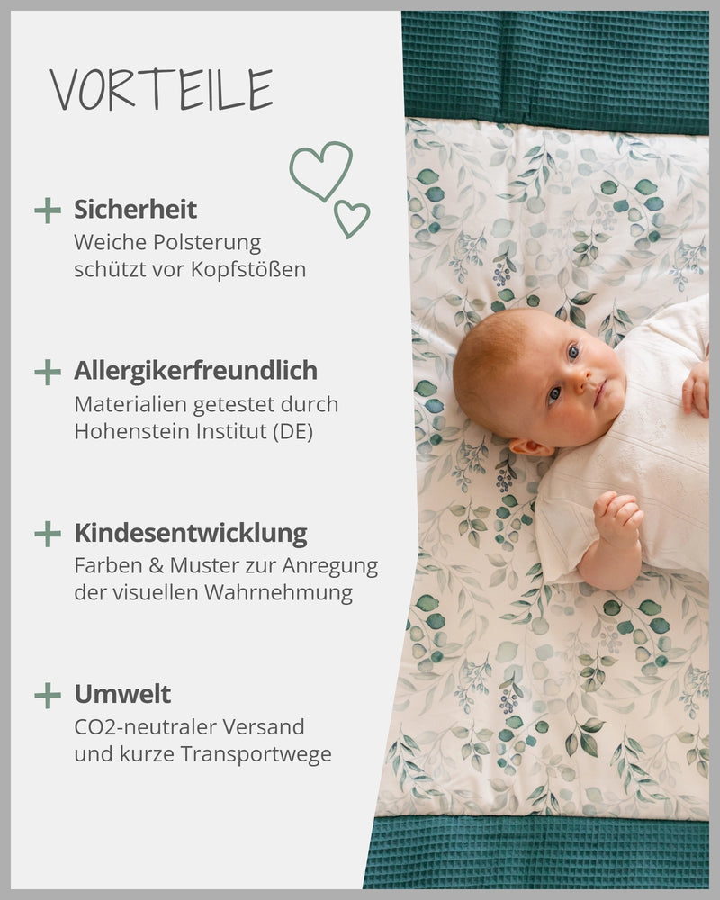 Krabbeldecke EUKALYPTUS PETROL-ULLENBOOM Baby