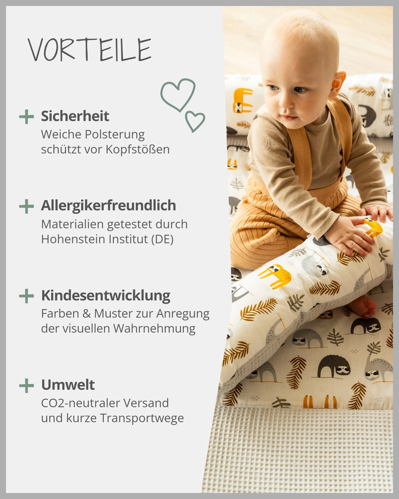 Krabbeldecke GRAU FAULTIERE-ULLENBOOM Baby