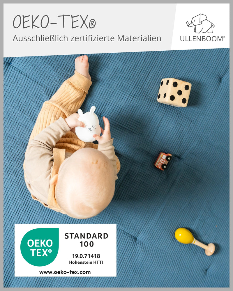 Krabbeldecke Waffelpiqué BLAU-ULLENBOOM Baby