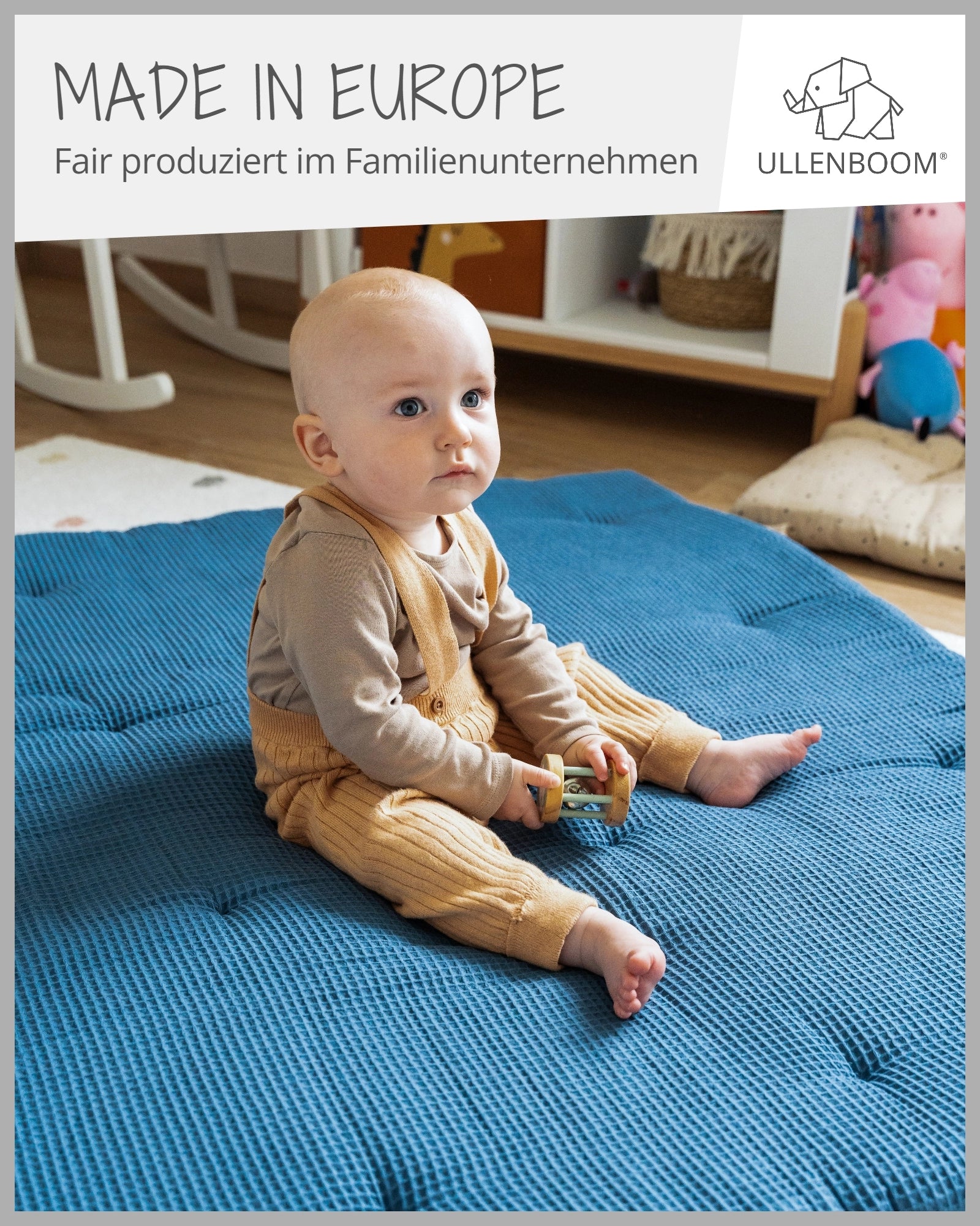 Krabbeldecke Waffelpiqué BLAU