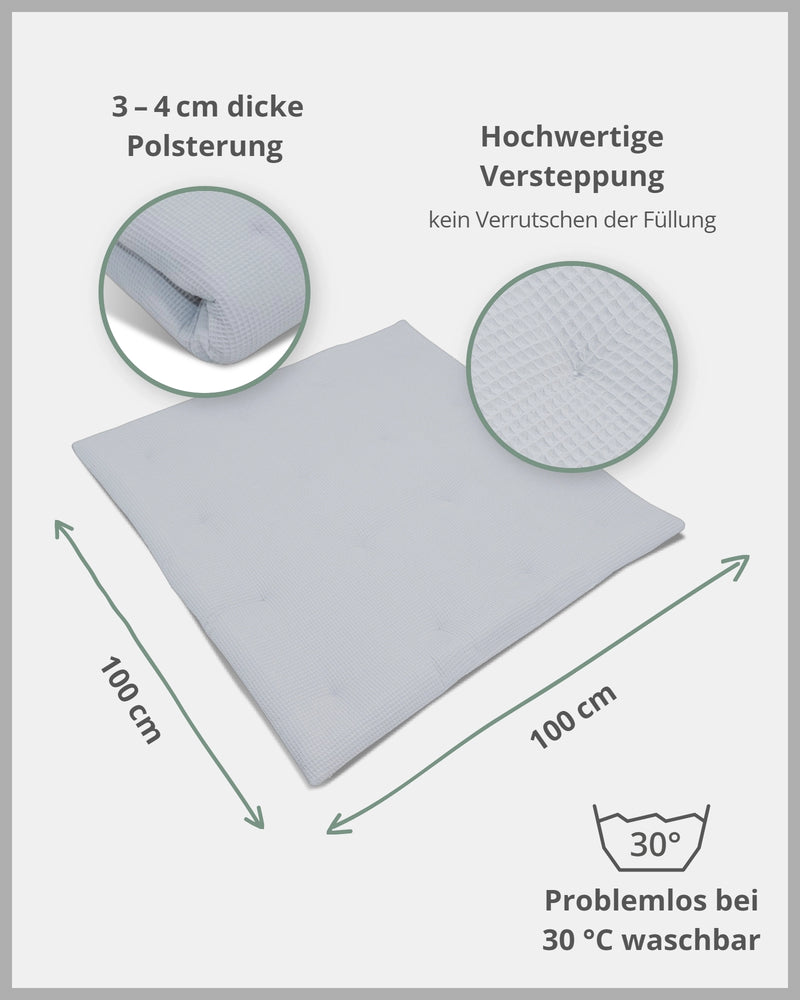 Krabbeldecke Waffelpiqué GRAU-ULLENBOOM Baby