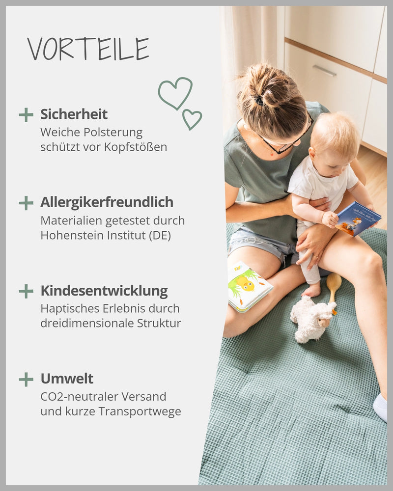 Krabbeldecke Waffelpiqué SALBEIGRÜN-ULLENBOOM Baby