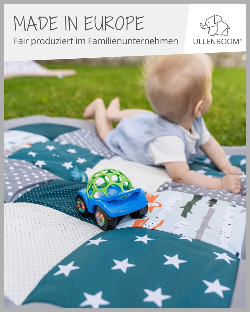 Personalisierbare Krabbeldecke WALDTIERE PETROL-ULLENBOOM Baby