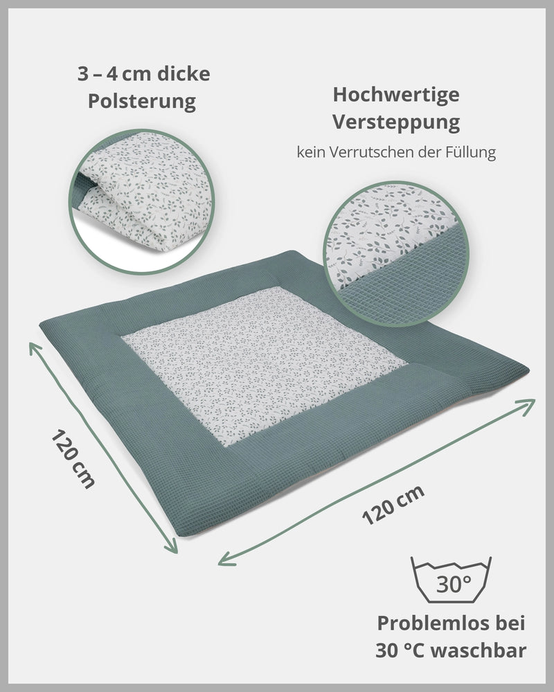 Krabbeldecke FLORAL GRÜN-ULLENBOOM Baby