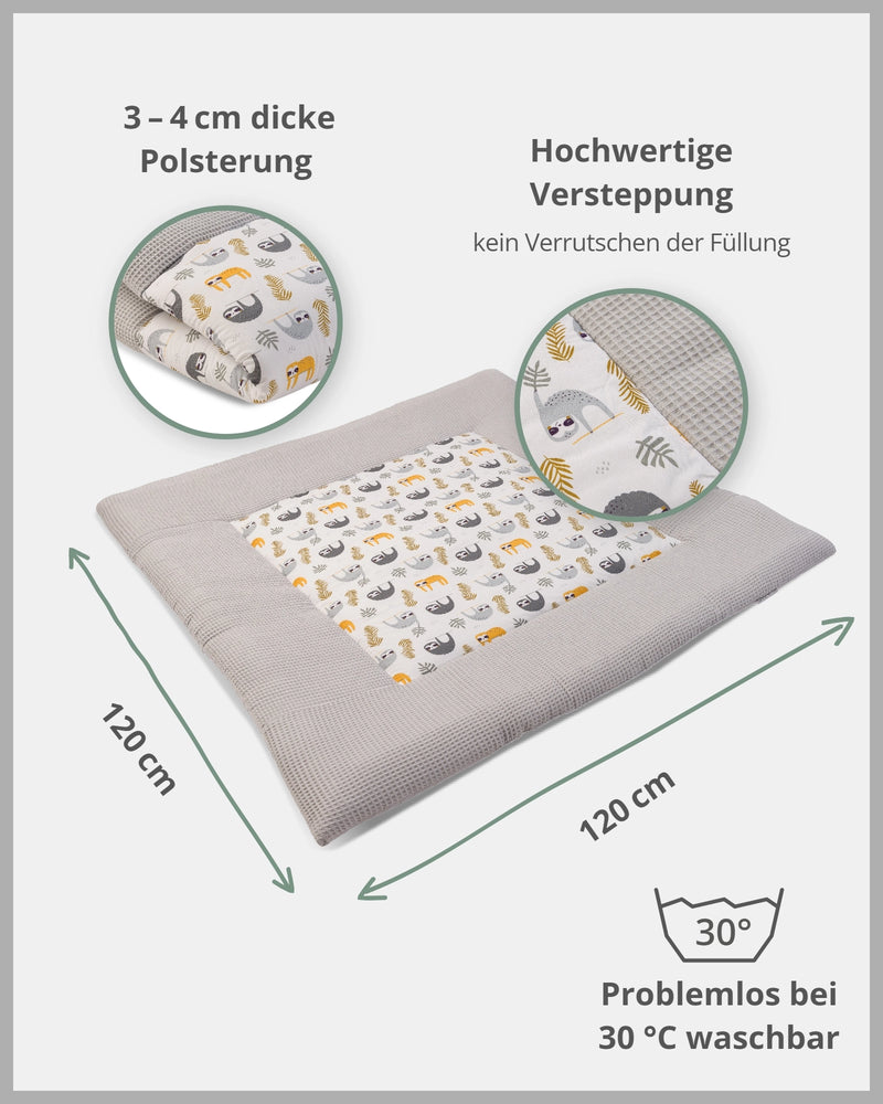Krabbeldecke GRAU FAULTIERE-ULLENBOOM Baby