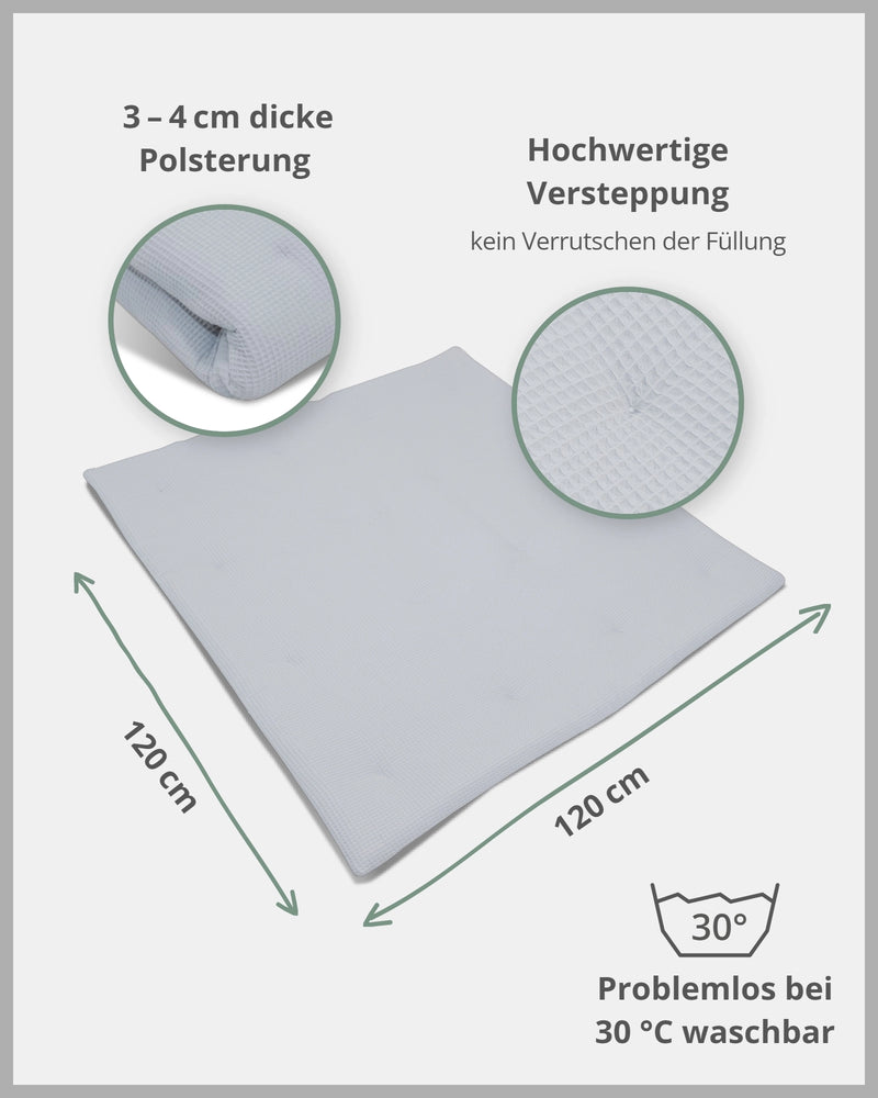 Krabbeldecke Waffelpiqué GRAU-ULLENBOOM Baby