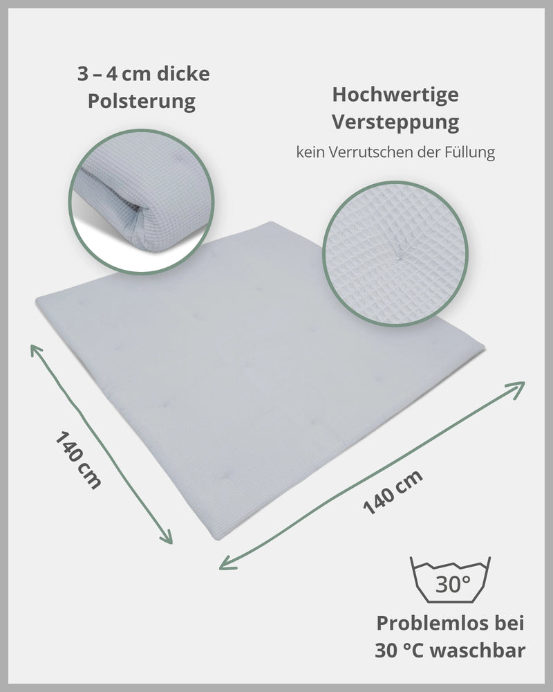 Krabbeldecke Waffelpiqué GRAU-ULLENBOOM Baby