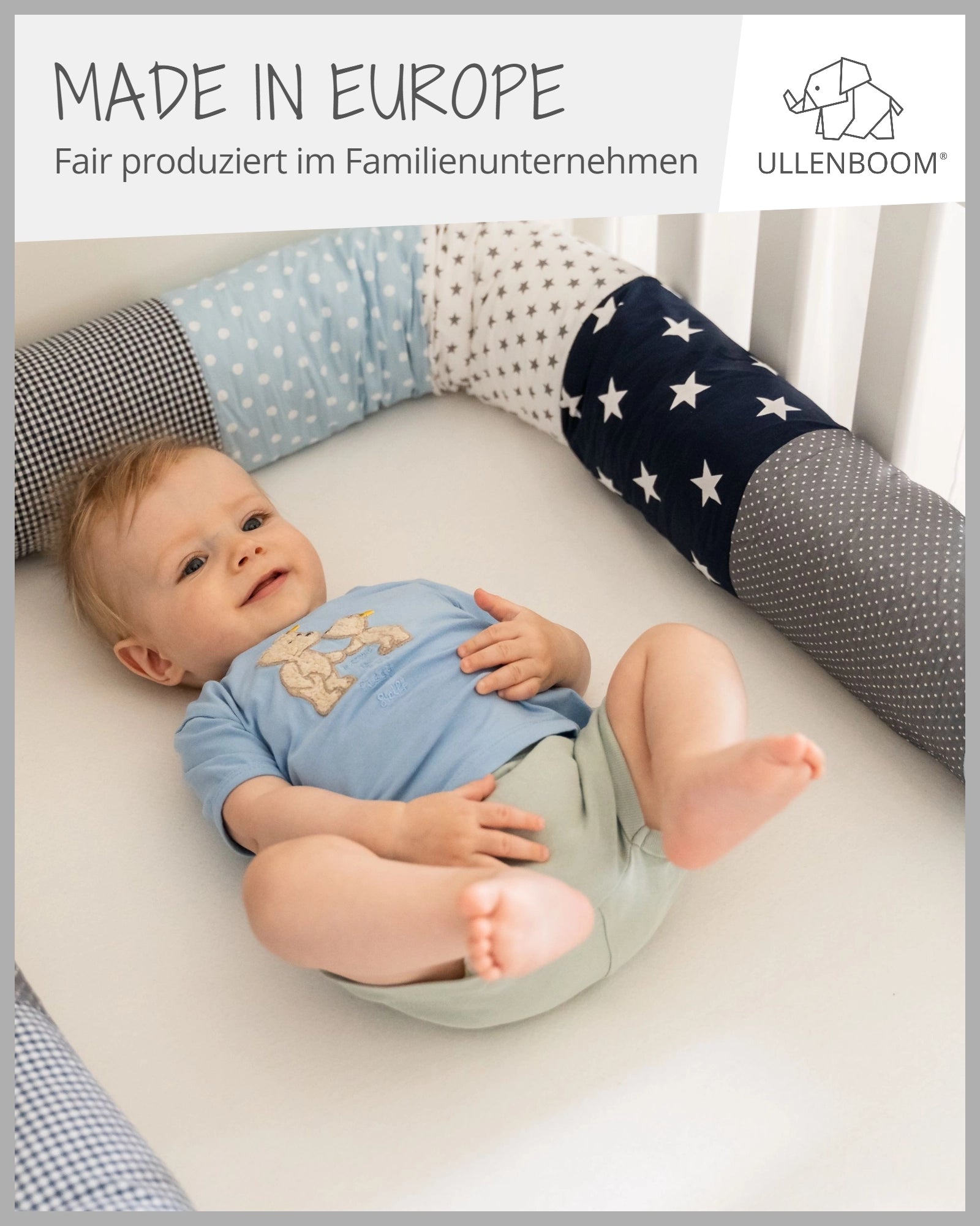 Baby Bettschlange BLAU HELLBLAU GRAU