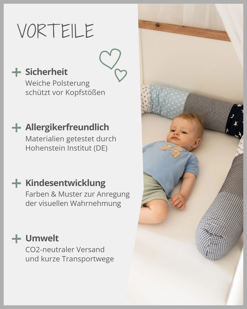 Baby Bettschlange BLAU HELLBLAU GRAU-ULLENBOOM Baby