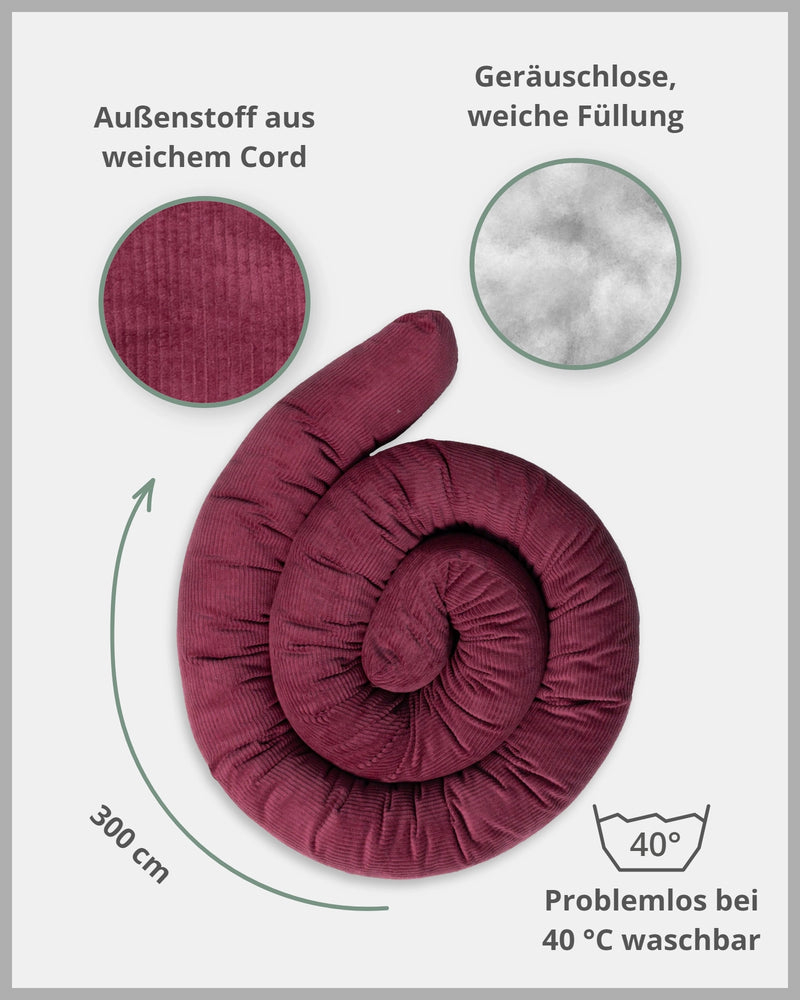 Baby Bettschlange CORD BERRY-Baby Bettschlange CORD BERRY | ULLENBOOM®-ULLENBOOM Baby