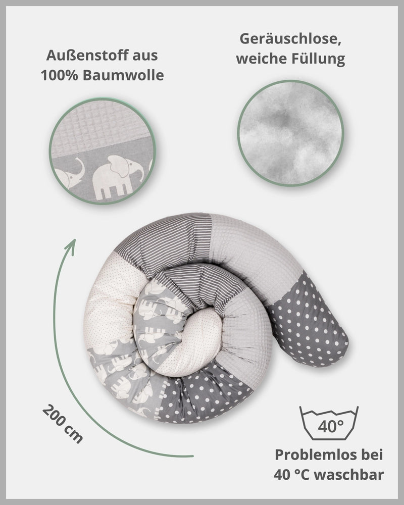 Baby Bettschlange GRAU ELEFANT-ULLENBOOM Baby