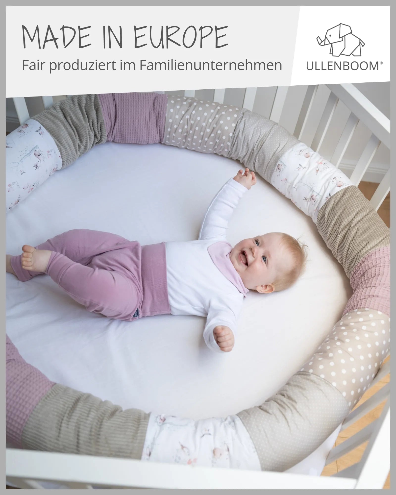 Baby Bettschlange MÄRCHENWALD-2m, 3m, 4m, babybett, bettrolle, Bettschlange, Bettschnecke, daybed, geflochtene, kinderbett, Märchenwald, nestchen, NEU, Patchwork, Schlafen & Kuscheln, tagesbett, Top Seller, wickeltisch schlange_ULLENBOOM® Baby