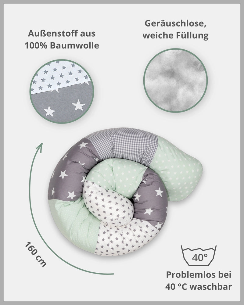 Baby Bettschlange MINT GRAU-ULLENBOOM Baby