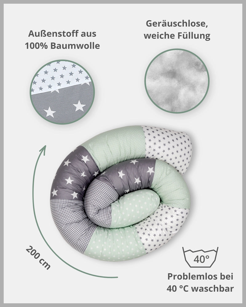 Baby Bettschlange MINT GRAU-ULLENBOOM Baby