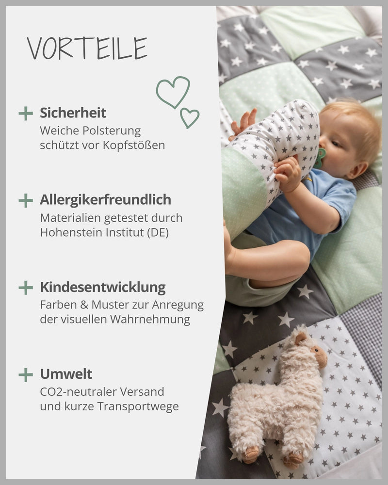 Baby Bettschlange MINT GRAU-ULLENBOOM Baby