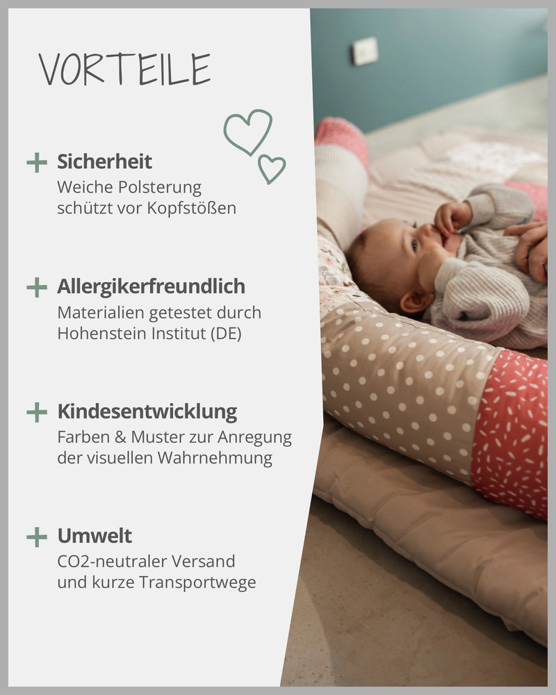 Baby Bettschlange ROSA BLÜTEN-ULLENBOOM Baby