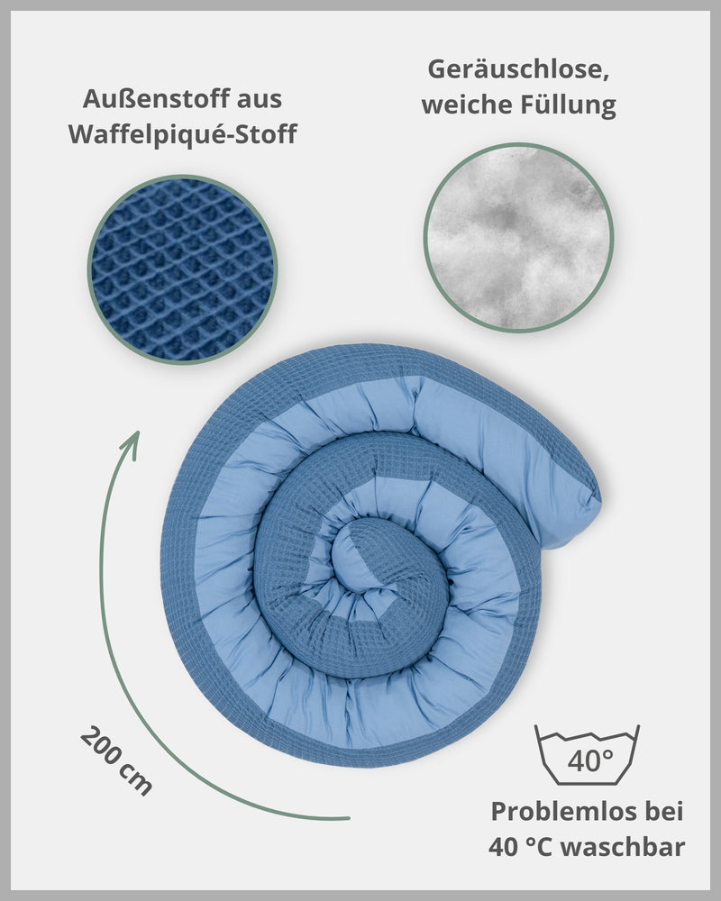 Baby Bettschlange WAFFELPIQUÈ BLAU-ULLENBOOM Baby