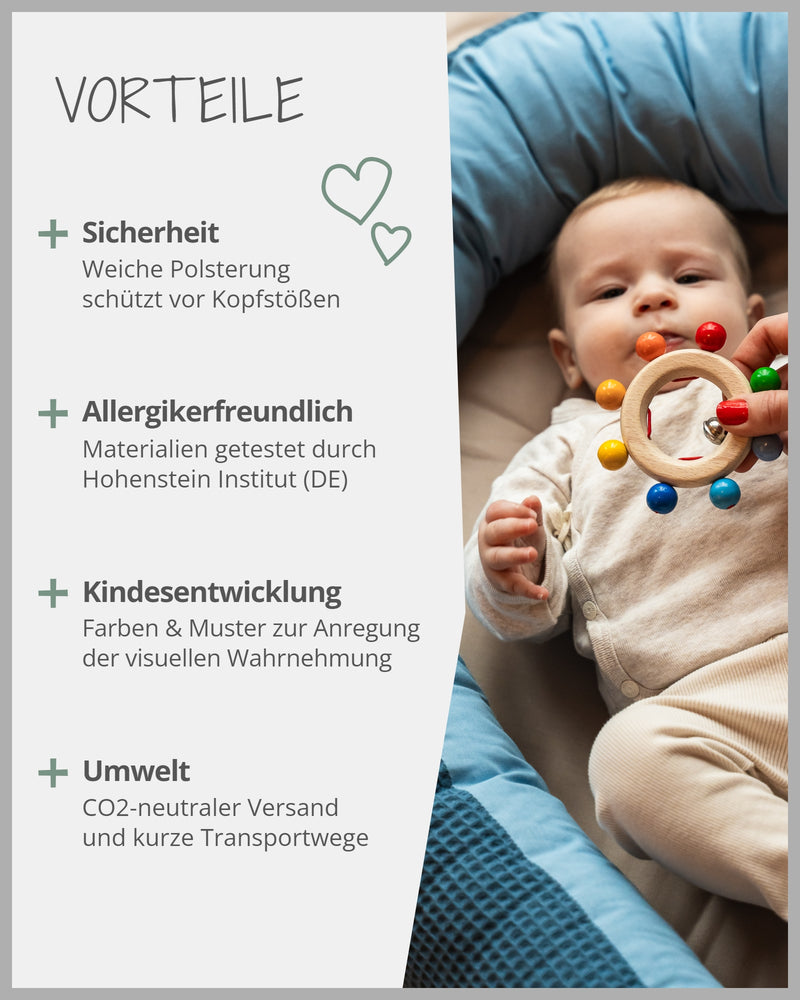 Baby Bettschlange WAFFELPIQUÈ BLAU-ULLENBOOM Baby