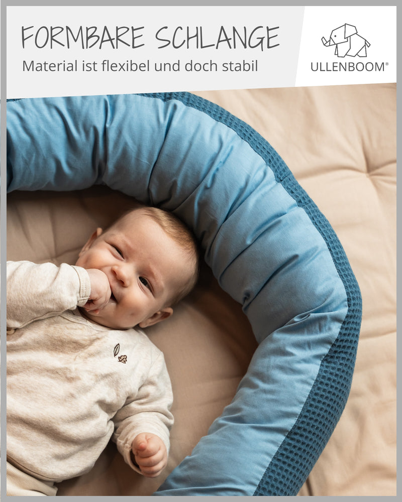 Baby Bettschlange WAFFELPIQUÈ BLAU-ULLENBOOM Baby