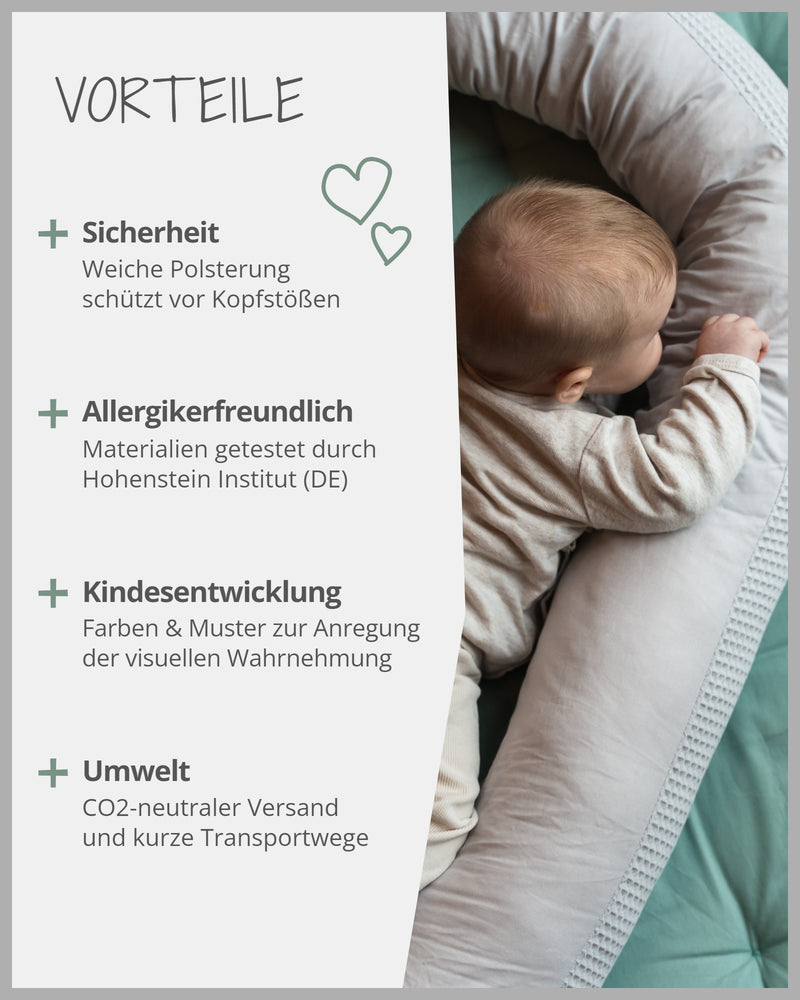 Baby Bettschlange WAFFELPIQUÈ GRAU-ULLENBOOM Baby
