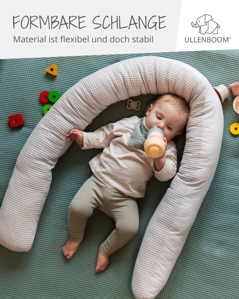 Baby Bettschlange WAFFELPIQUÈ GRAU-ULLENBOOM Baby