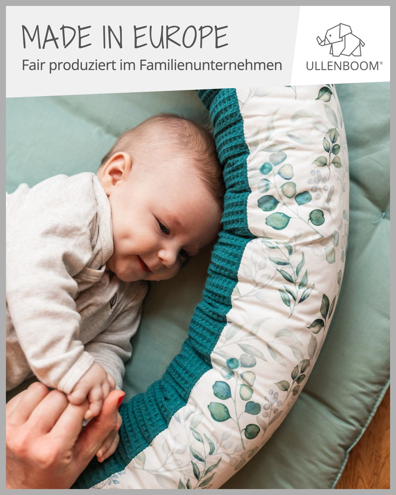 Baby Bettschlange EUKALYPTUS-PETROL-ULLENBOOM Baby