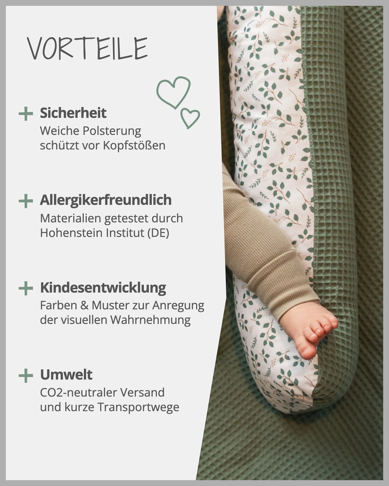 Baby Bettschlange FLORAL GRÜN-ULLENBOOM Baby