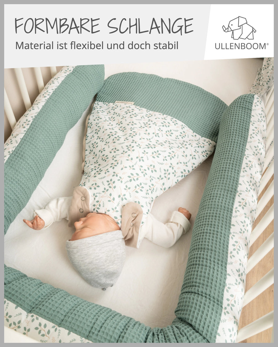 Baby Bettschlange FLORAL GRÜN-ULLENBOOM Baby