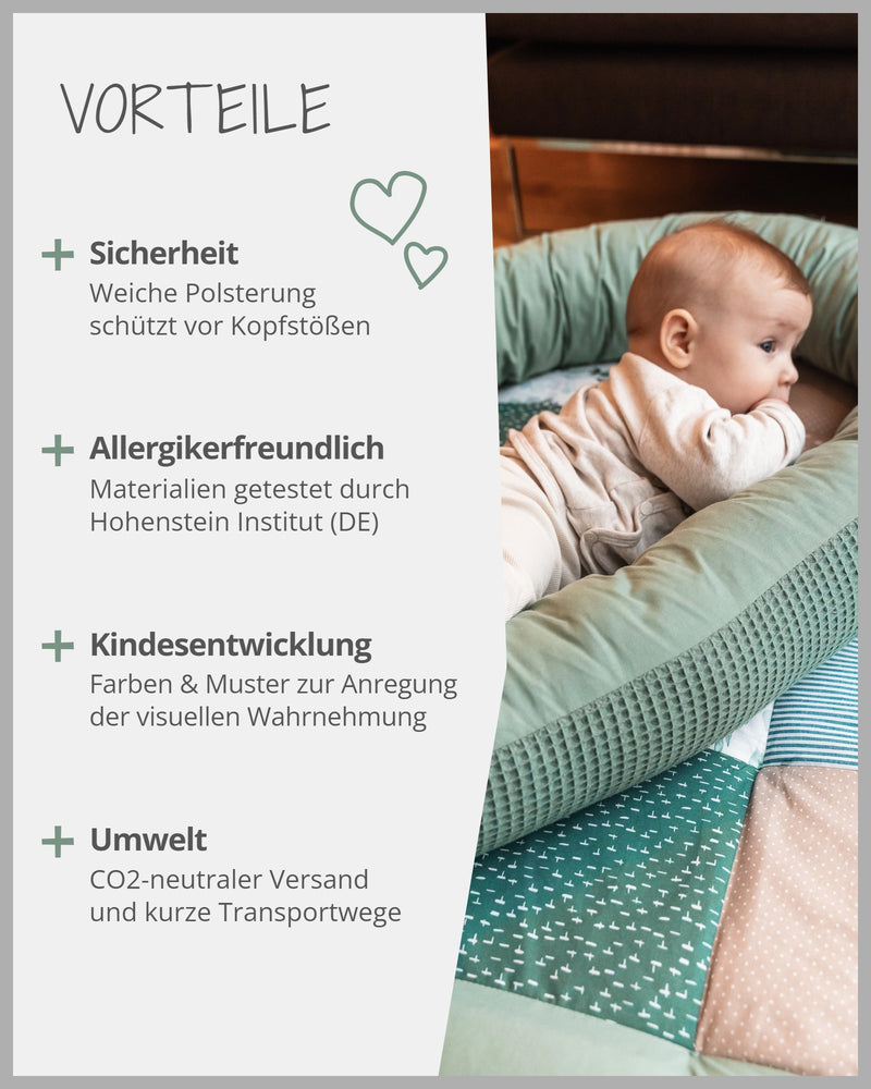 Baby Bettschlange WAFFELPIQUÈ SALBEIGRÜN-ULLENBOOM Baby