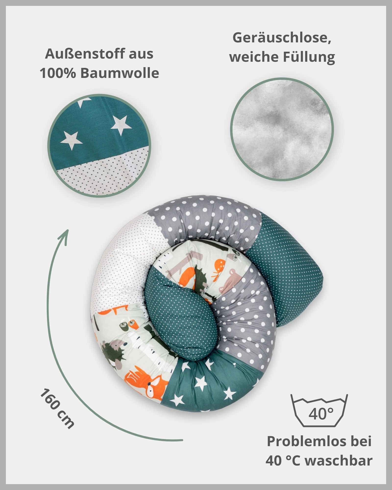 Baby Bettschlange WALDTIERE PETROL
