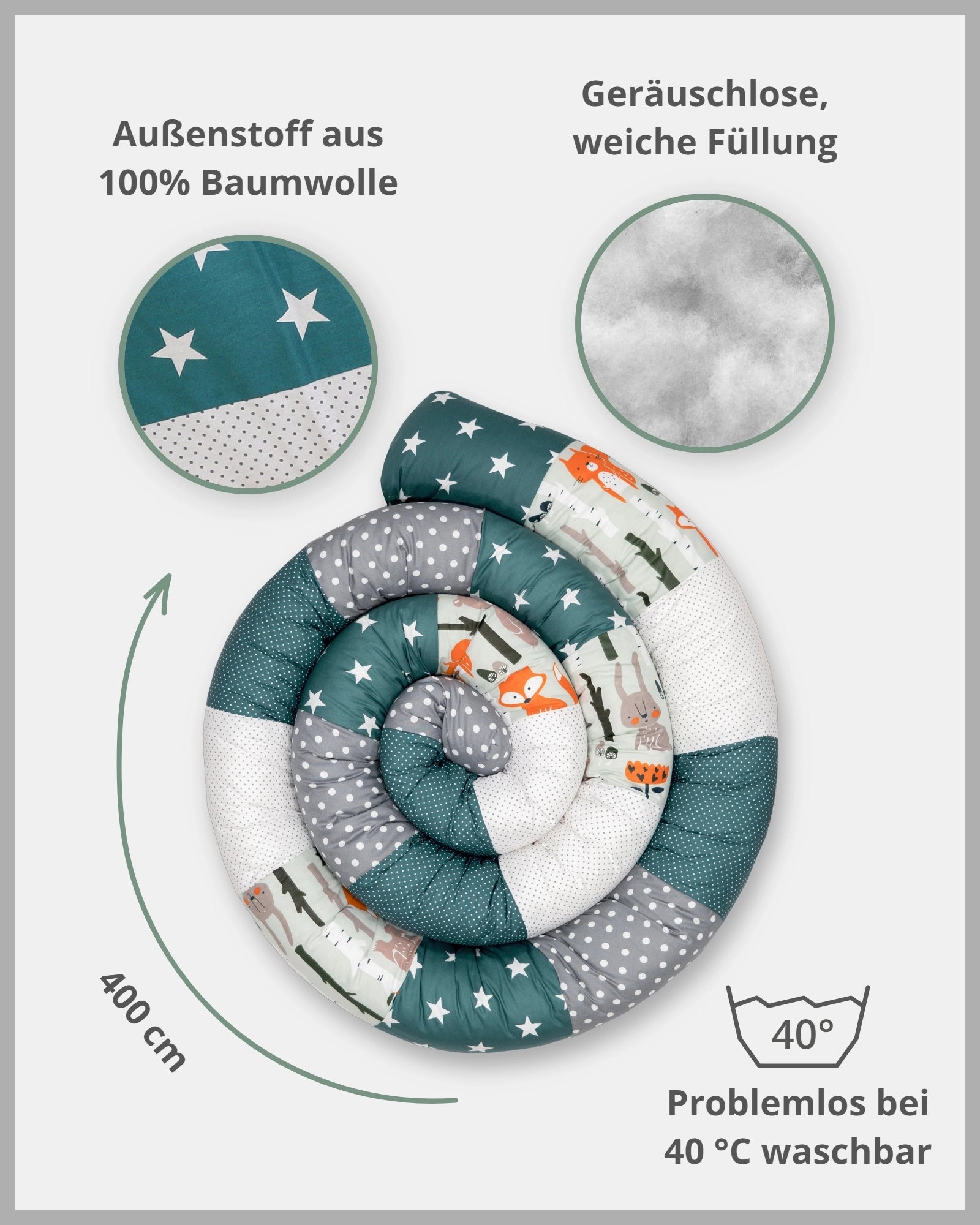 Baby Bettschlange WALDTIERE PETROL