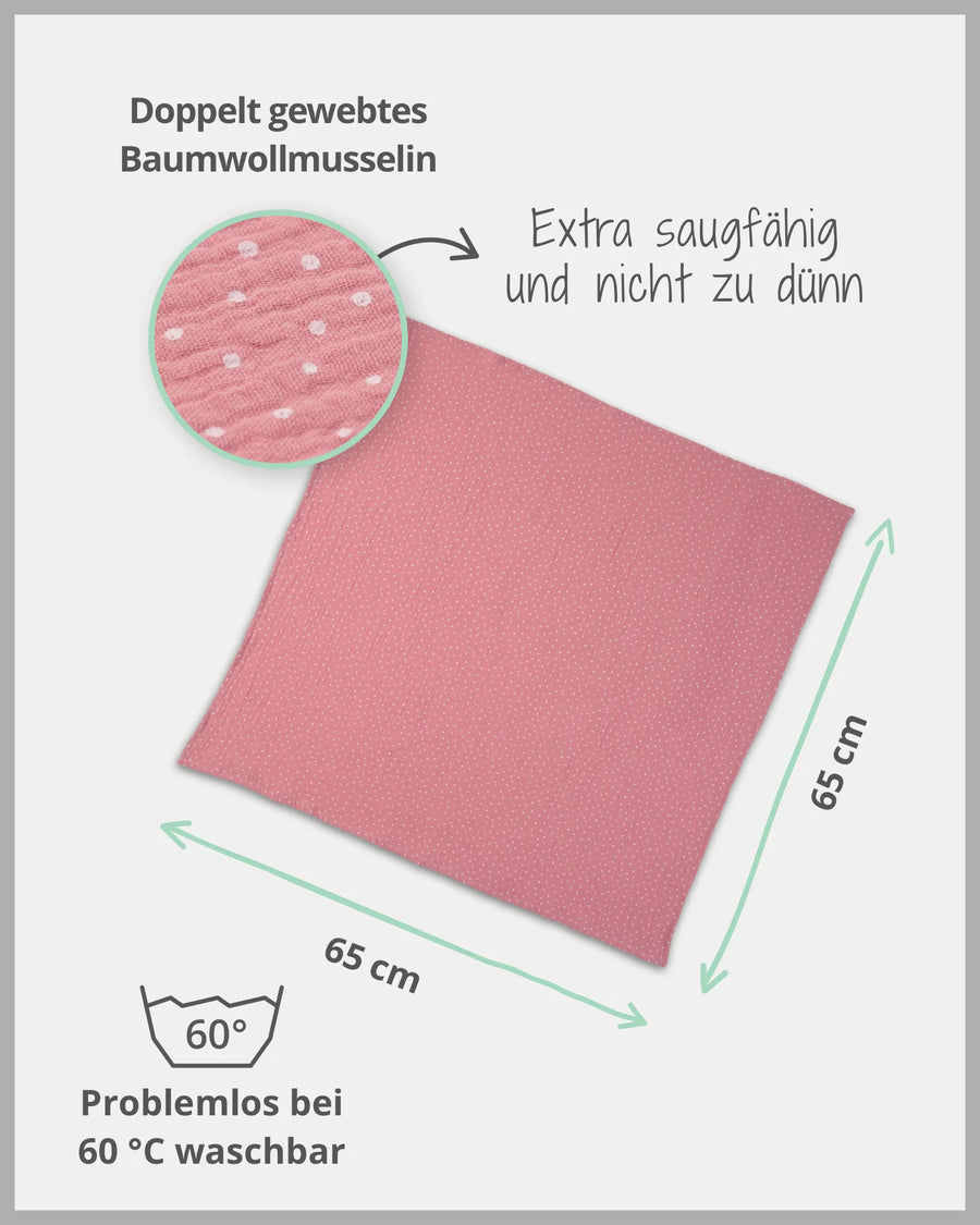 Mulltuch Musselin ROSA-ULLENBOOM Baby