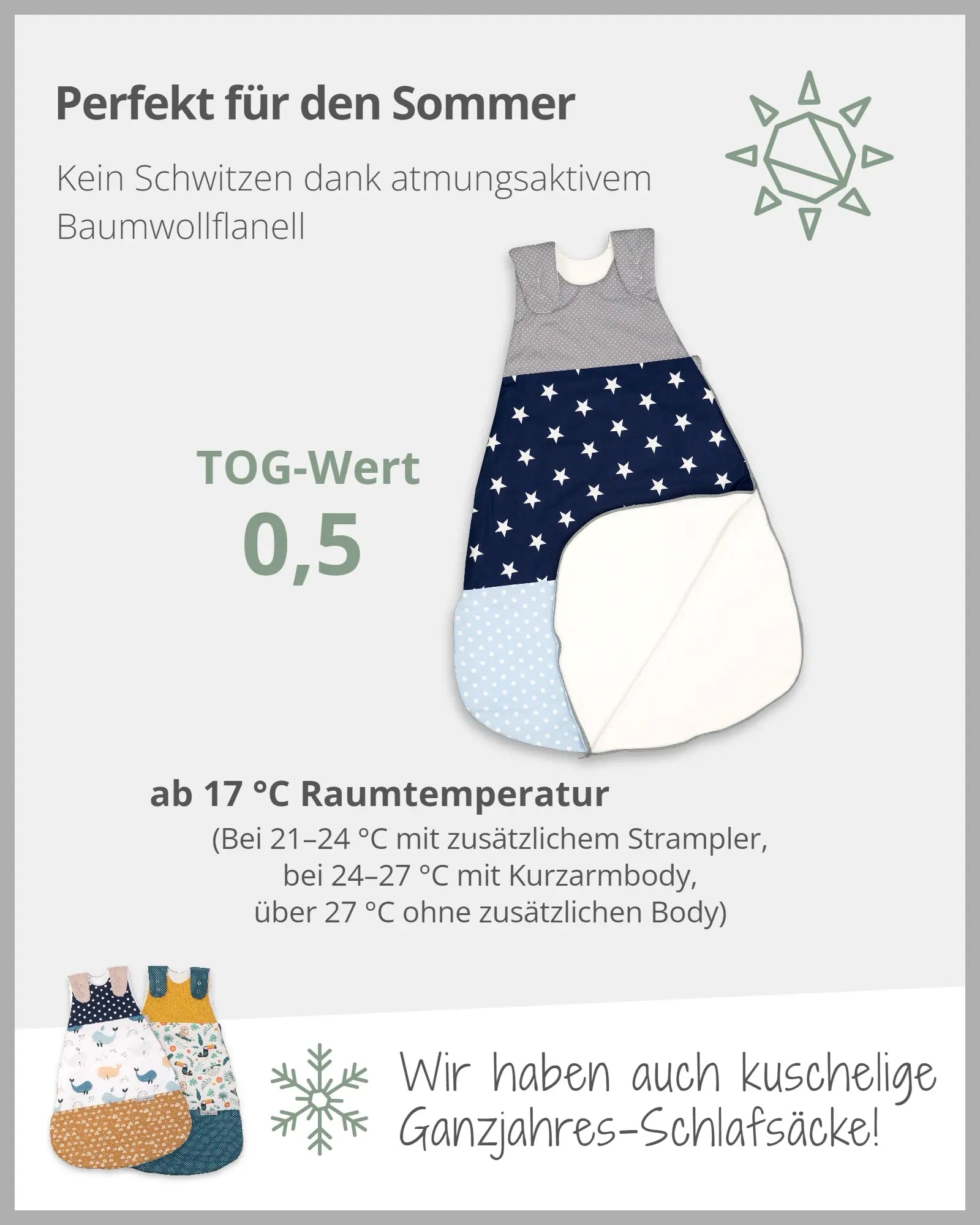 Schlafsack BLAU HELLBLAU GRAU-ULLENBOOM Baby
