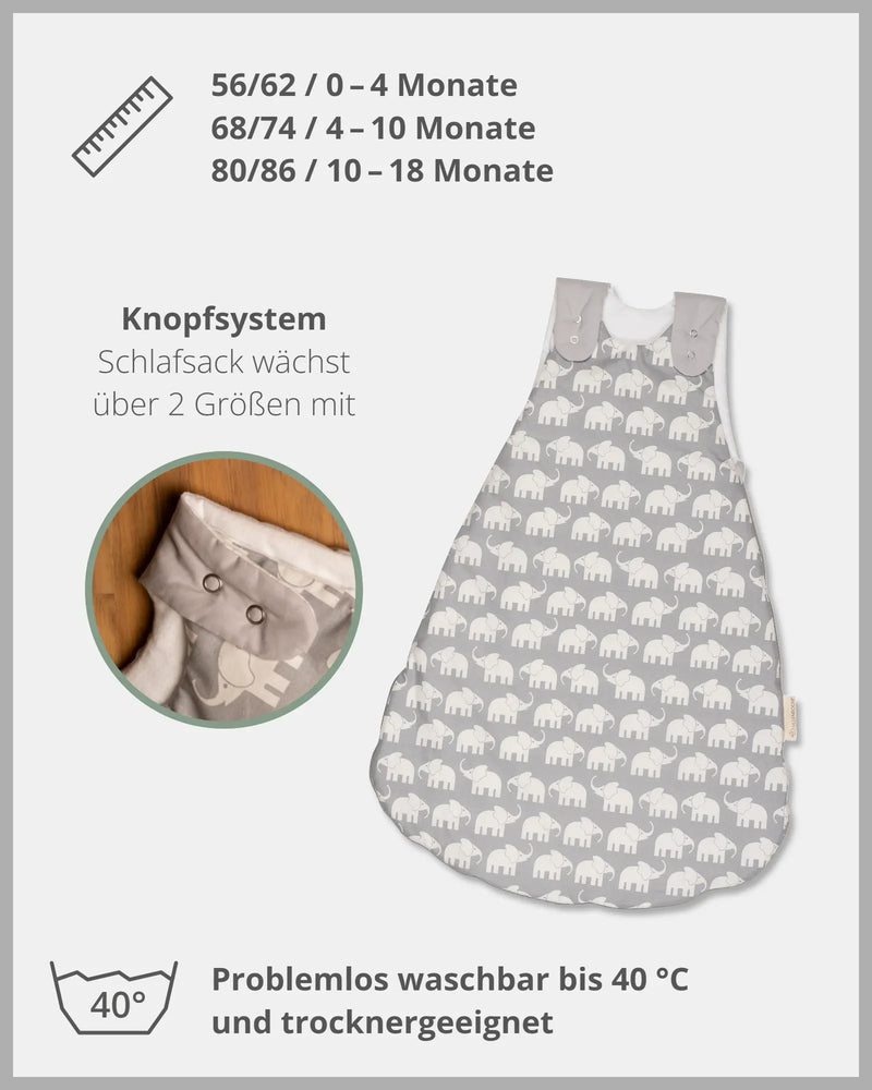 Schlafsack GRAU ELEFANT-ULLENBOOM Baby