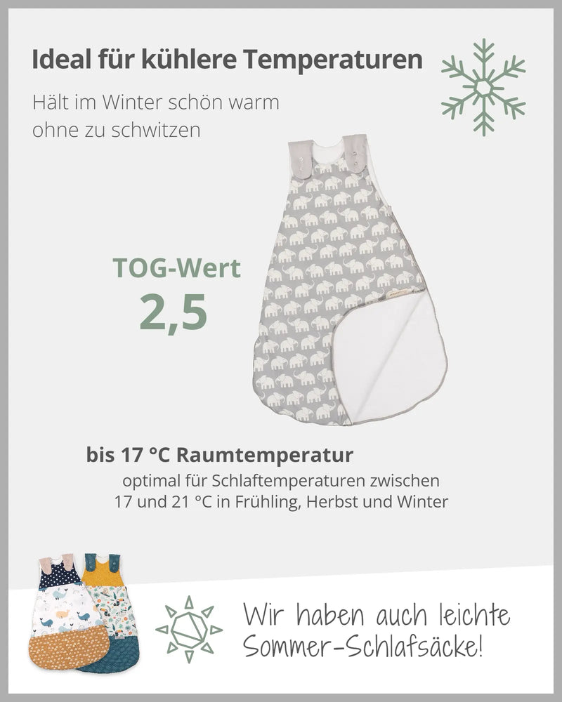 Schlafsack GRAU ELEFANT-ULLENBOOM Baby