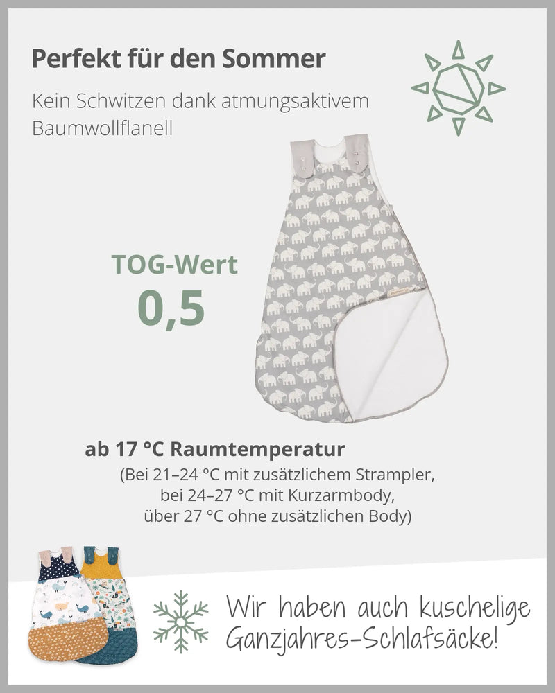 Schlafsack GRAU ELEFANT-ULLENBOOM Baby