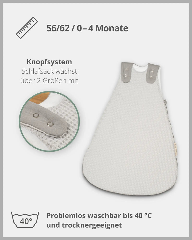 Schlafsack Waffelpiqué GRAU-ULLENBOOM Baby