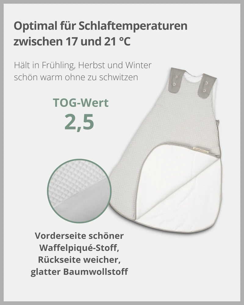 Schlafsack Waffelpiqué GRAU-ULLENBOOM Baby