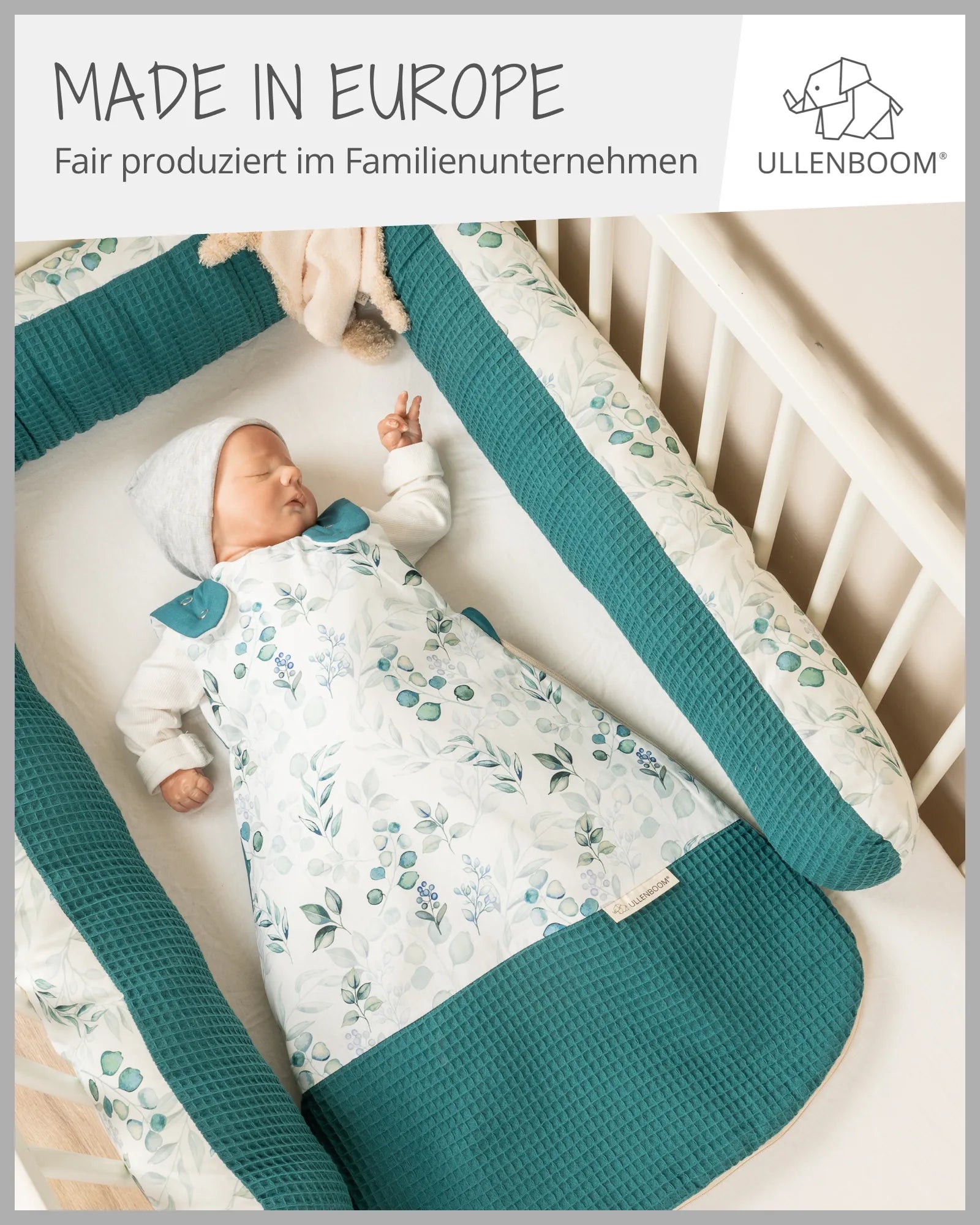 ullenboom-schlafsack-waffel-motiv-eukalyptus-petrol-regenwald-02-made-in-eu-ULLENBOOM Baby