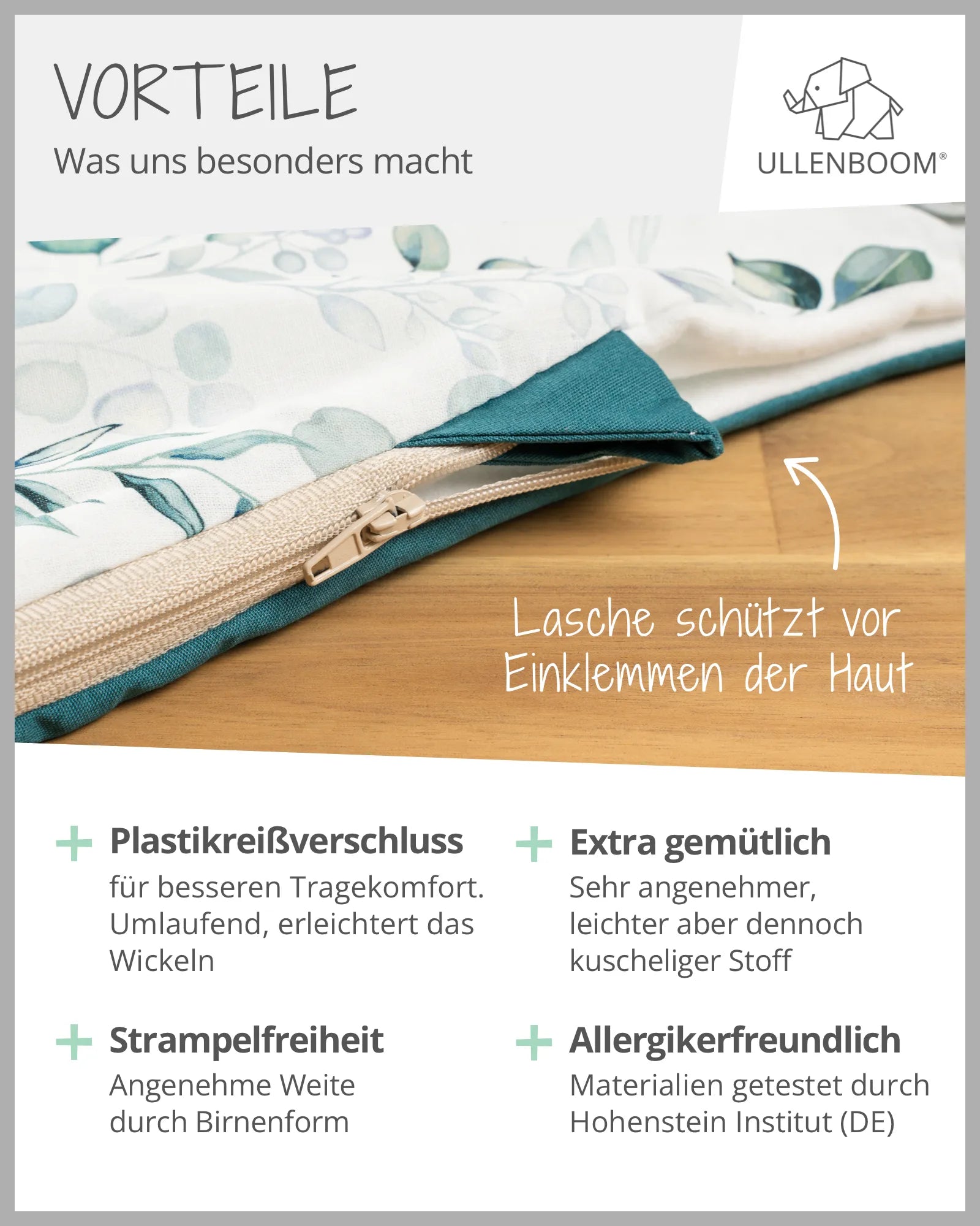 ullenboom-schlafsack-waffel-motiv-eukalyptus-petrol-regenwald-04-vorteile-ULLENBOOM Baby