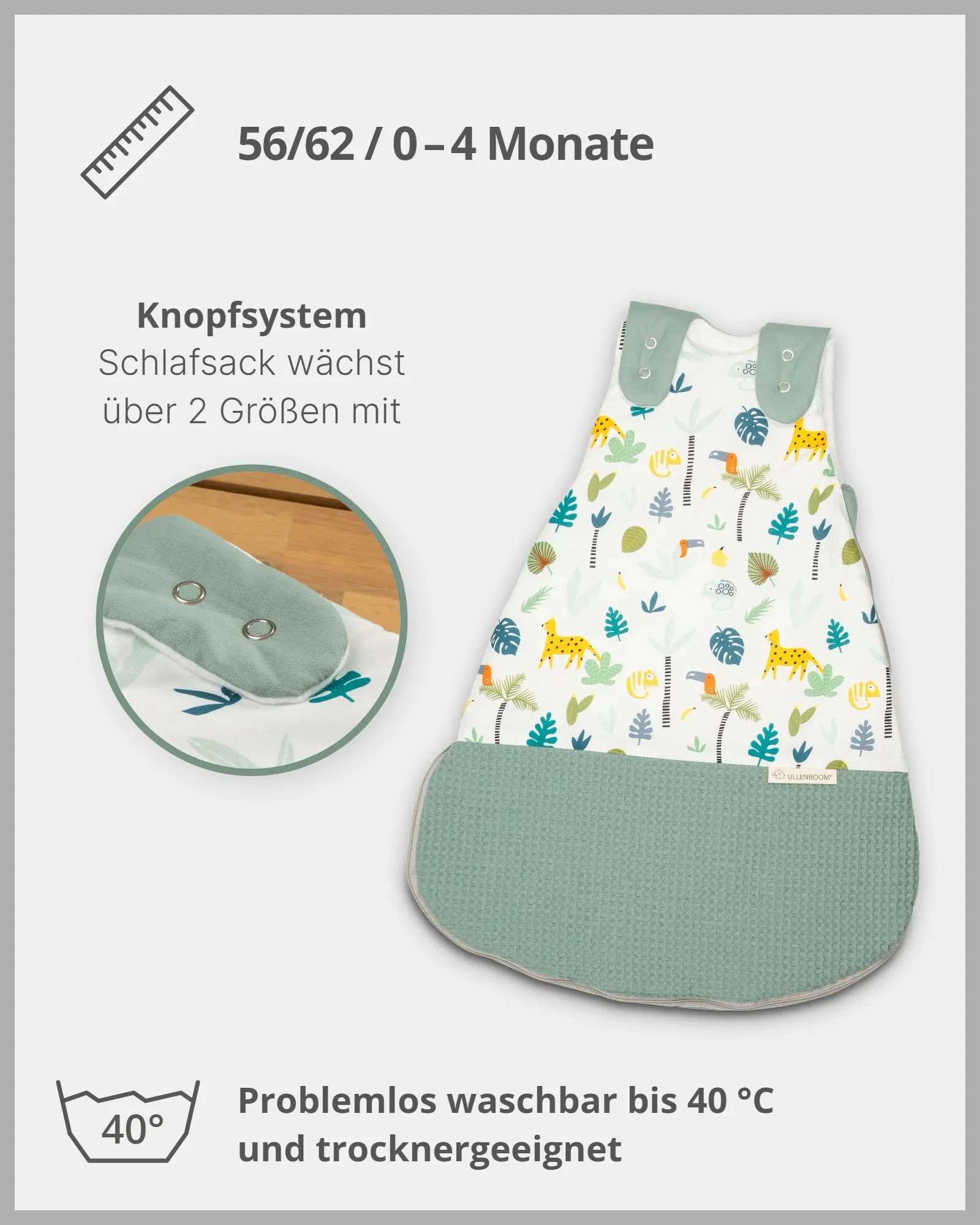 Schlafsack SALBEIGRÜN REGENWALD-ULLENBOOM Baby