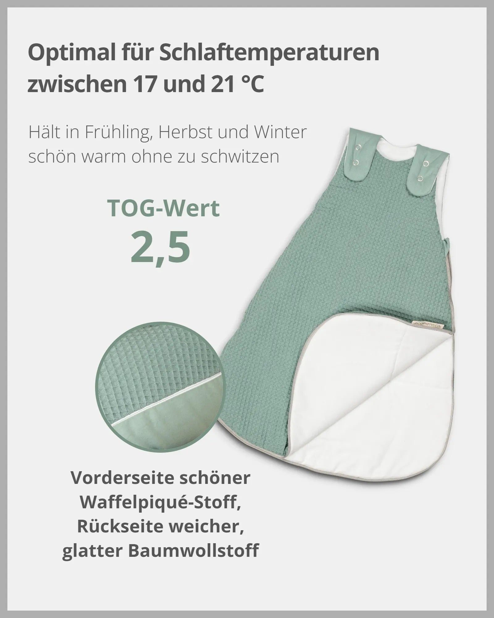Schlafsack Waffelpiqué SALBEIGRÜN-ULLENBOOM Baby