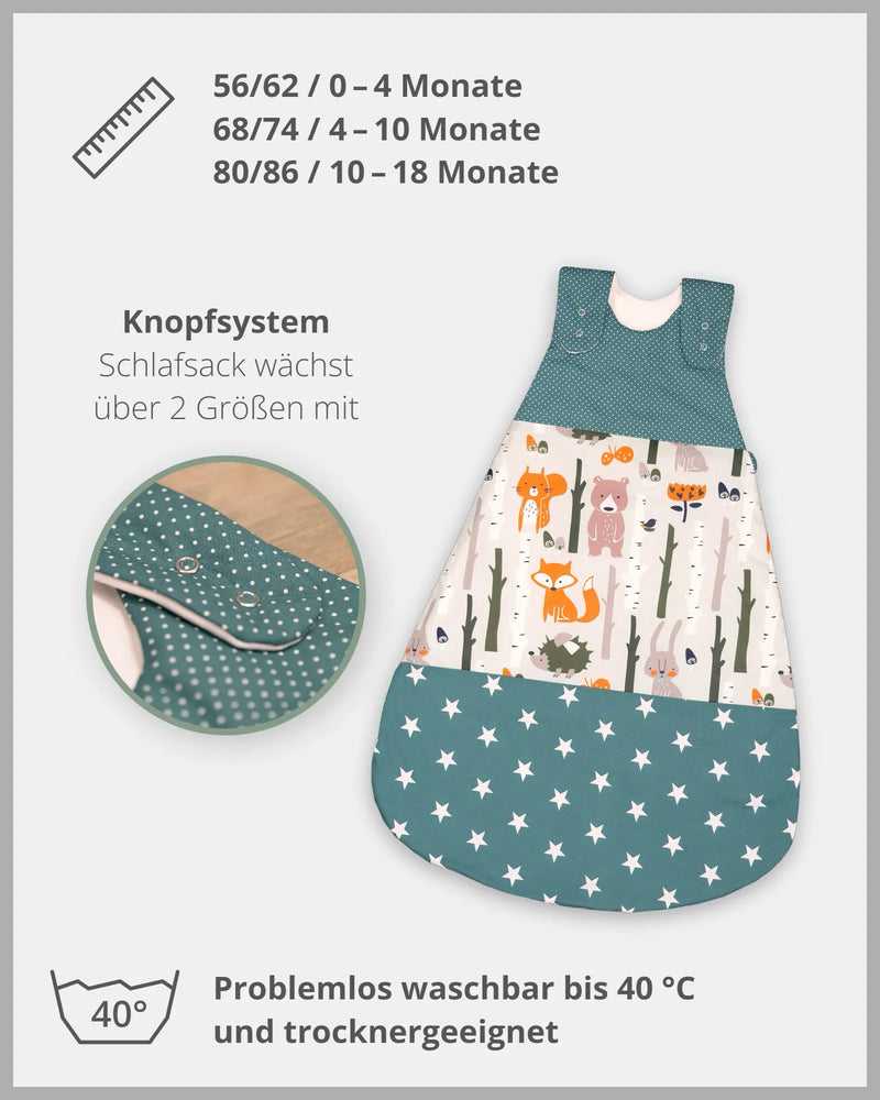 Schlafsack WALDTIERE PETROL-ULLENBOOM Baby