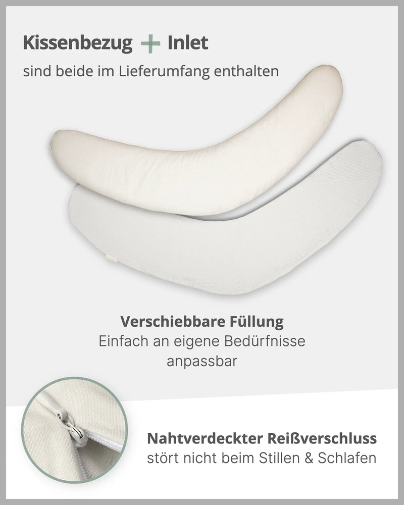 190 cm Stillkissen Waffelpiqué GRAU-ULLENBOOM Baby